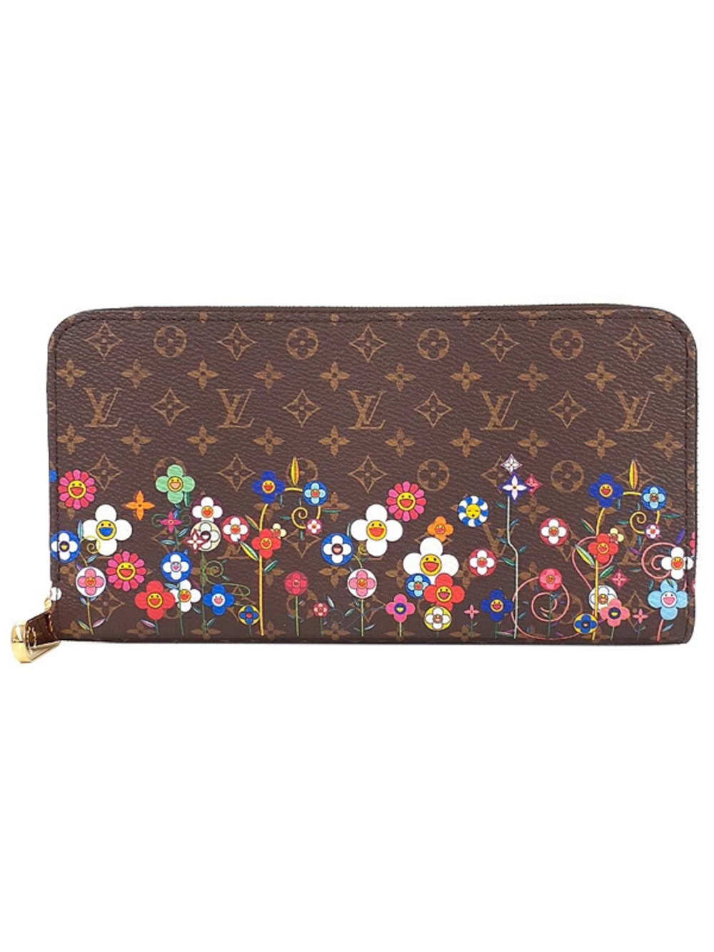 Louis Vuitton LV TM Monogram Zippy Wallet Takashi Murakami Round Zipper Long